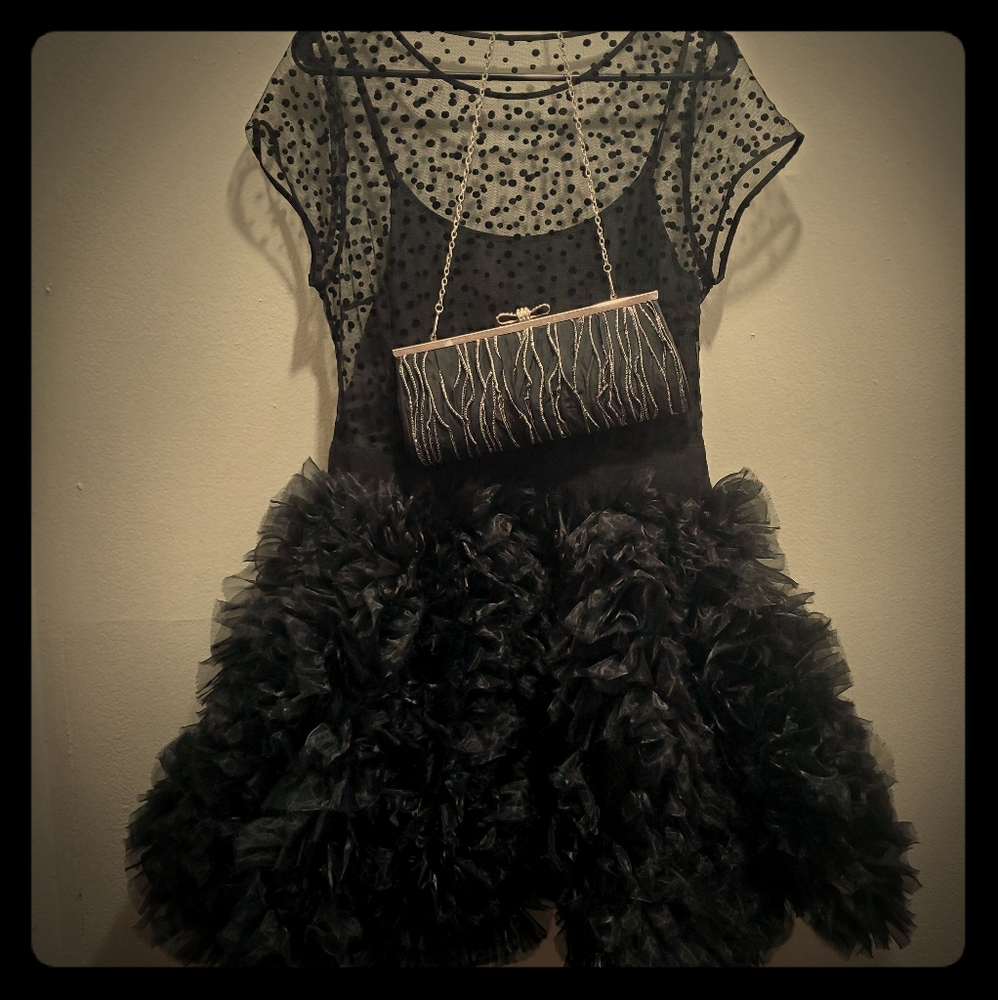 Party Cocktail Ruffles Dress black